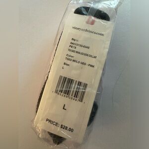 NWT VINEYARD VINES TOSSED WHALES DOG COLLAR SIZE L PINK GEO PINK